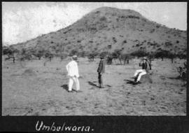 Ladysmith district, circa 1925. Messrs Maarsdorp, Campion and AJ Hall at Umbulwana. (Album on Nat...