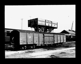 Old and new railway goods wagons.