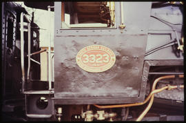 May 1991. Number plate of SAR Class 19D No 3323.