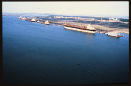 Richards Bay. Aerial view of Richards Bay Harbour coal terminal.