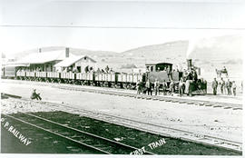 Nylstroom, 1898. First train on the Pretoia-Pietersburg Railway drawn by PPR Class 'Portuguese Ta...