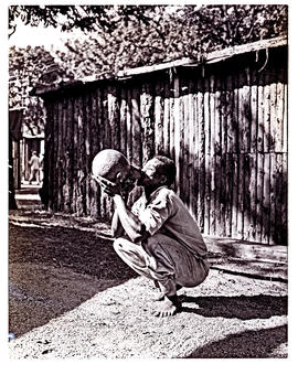 Natal, 1943. Zulu man drinking from calabash.