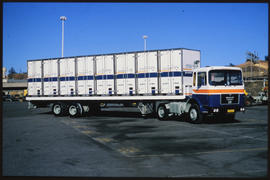 Johannesburg, 1986. SAR MAN diesel truck with Fastfreight containers at Kaserne. Road registratio...