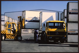 Johannesburg, 1989. Containers handling at Kaserne.