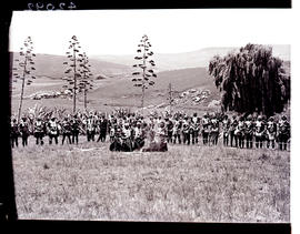 Zululand, 1933. Bride and bridesmaids gathered for Zulu wedding.