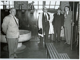 Witbank, November 1954. Opening of new loco depot by Minister Sauer with Mayor of Witbank.