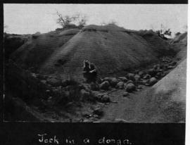 Circa 1925. Jock in a donga. (Album on Natal electrification)