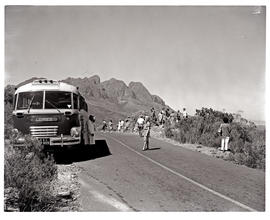 "Wellington district, 1963. SAR Canadian Brill MT6026 motor coach in Bainskloof."