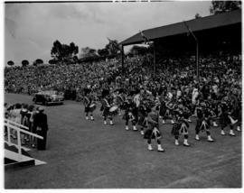 Pretoria, 31 March 1947. Royal family visit to Loftus Versveld sport stadium.