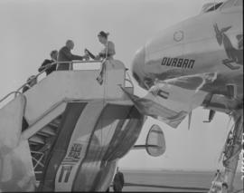 Johannesburg, August 1950. Palmietfontein Airport. SAA Lockheed Constellation name christening ce...