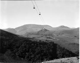 Barberton district, 1954. Aerial cableway to Havelock mine.
