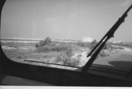 Akko, Israel, 1989. View of Akko Bay from the Haifa - Beirut railway line with the ocean on the l...