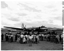Windhoek, South-West Africa, circa 1953. Test flight SAA Douglas DC-4 ZS-AUB 'Outeniqua' Johannes...
