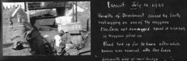 Estcourt, July 1925. Derailment at road bridge on July 14 involving 10 coal trucks with five of e...