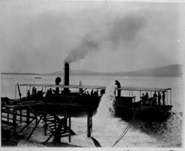 Durban, May 1902. Dredger 'Curlew' at work at the Bluff.