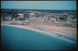 Port Elizabeth, December 1970. Aerial view of beach front at Kings Beach. [D Lee / S Mathyssen]