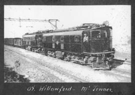 Estcourt district, circa 1925. Mr Jenner with electrical locomotive at Willowford. (Album on Nata...