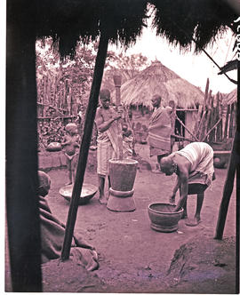 "Thohoyandou district, 1952. Venda kraal at Sibasa."