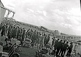 Johannesburg, 1934. Rand Airport. SAA Junkers Ju 52 ZS-AFA 'Jan Van Riebeeck' with crowd. In the ...