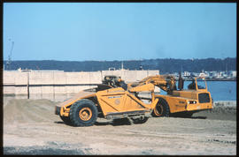 Durban, October 1972. Construction of No 2 in Durban Harbour using  John Deere earthmoving equipm...