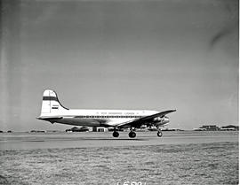 
SAA Douglas DC-4 ZS-BMG 'Magaliesberg' on runway.
