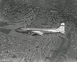 Johannesburg, 1946. SAA Douglas DC-4 ZS-AUB 'Outeniqua' in flight. Note flying springbok roundel.