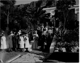 Cape Town, 23 April 1947. Royal family having tea with the Administrator at Leeuwenhof.