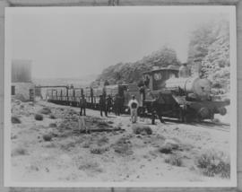Okiep - Port Nolloth narrow gauge railway. Klipfontein, 1895. A goods train of the 'Little Railwa...