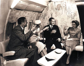 
SAA Boeing 707 onboard lounge area.
