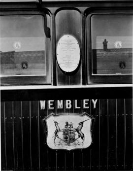London, England, 1924. Silver plaque on SAR dining cars at the British Empire Exhibition.