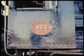 Number plate of SAR Class 16DA No 869.