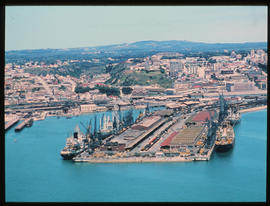 Port Elizabeth, December 1970. Aerial view of Port Elizabeth Harbour. [D Lee / S Mathyssen]