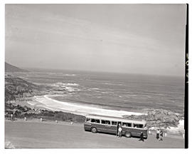 Cape Town, 1970. SAR motor coach bus near Kommetjie.