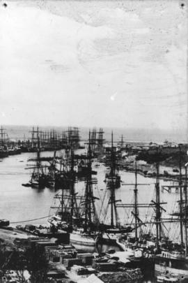 East London. Tall sailing vessels in Buffalo Harbour.