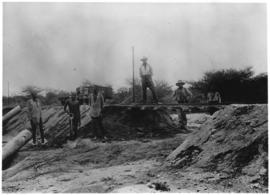 South-West Africa, 1905. Washaway during construction of the Otavibahn. [Niehaus & Soehne, Om...