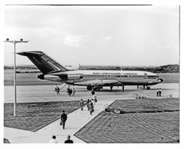 East London, 1970. Ben Schoeman Airport. SAA Boeing 727 ZS-SBD 'Oranje'.