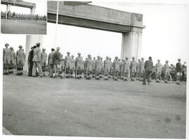Johannesburg, 1947. Opening of Jan Smuts airport. Field Marshall Montgomery inspecting the troops.