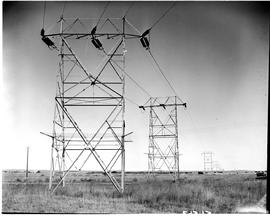 Colenso, 1949. Power lines leading to power station.