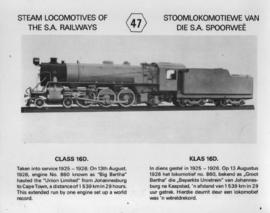 SAR postcard series No 47: SAR Class 16D.