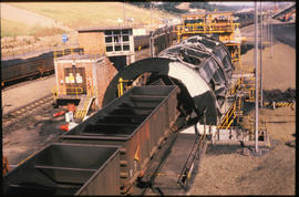 Richards Bay, July 1982. Coal wagon tipper at Richard Bay Harbour. [T Robberts]