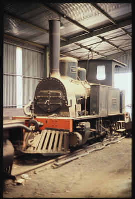 April 1995. NZASM locomotive in loco shed.