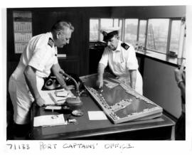 Durban, 1962. Model of Durban Harbour in Port Captain's office.