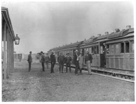 Circa 1902. Construction Durban - Mtubatuba: Departure of first train from Hlabisa station, Gover...