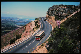 
SAR Mercedes Benz tour bus in mountain pass.
