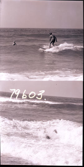 "Durban, 1970. Ocean surfing."
