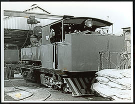 Scottburgh, 1969. 'Bagnall Meyer' type locomotive 'Nonoti' at Sezela cane railway, built by WG Ba...