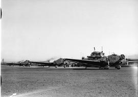 Johannesburg, 1936. Rand airport. three SAA Junkers Ju-52 aircraft.