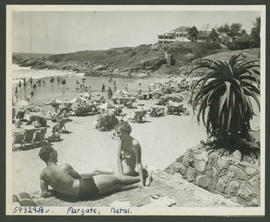 Margate, 1952. Bathers on beach.