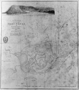 Durban, 1835. Map of Port Natal. Durban Harbour.