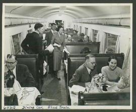 
Interior of Blue Train dining car.
